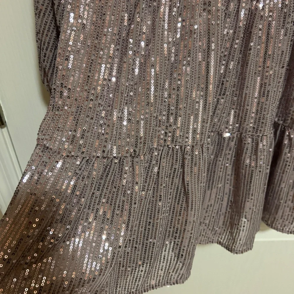 NWT! Women's Anthropologie Maeve Bettina Tiered Sequin Shirt Dres XSP - Picture 6 of 13